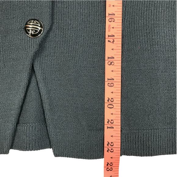 CZERNY Wool Blend Cardigan Women M Gray Elegant Feminine Classic Retro Made USA - Picture 9 of 10